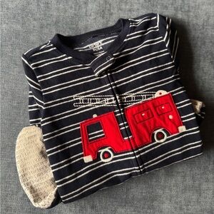Carter's Striped Fire Truck Onesie